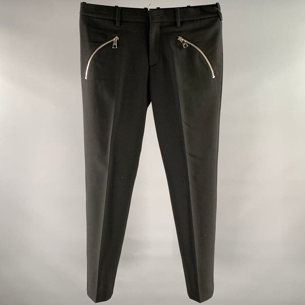 NEIL BARRETT Size 32 Black Zip Pocket Polyester Blend Skinny Pants